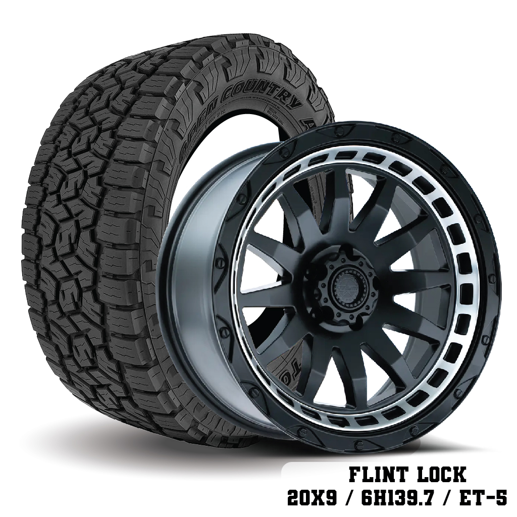 Tires TOYO OPAT3 285/50R20 + Max FLINTLOCK 20x9 6H139.7 ET-5 (Price includes 4 lines)
